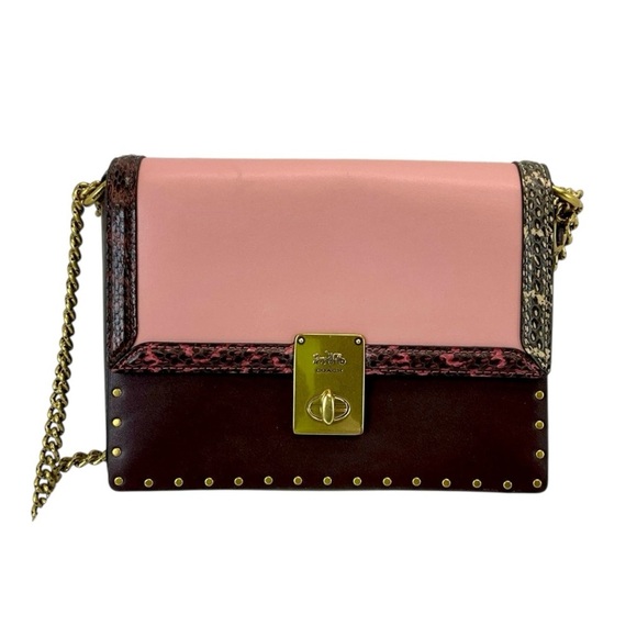 Coach X Jennifer Lopez JLo Hutton Shoulder Bag Colorblock Snakeskin Detail C0805 - Picture 1 of 11